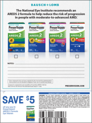 $5 PreserVision Coupon